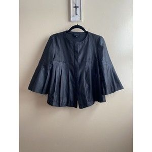 Citybird London Women’s Black 3/4 Sleeve Cropped Button Lightweight Jacket Sz 12